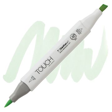 Open in modal - ShinHan Touch Twin Brush Marker - Spring Dim Green GY174 marker and swatch