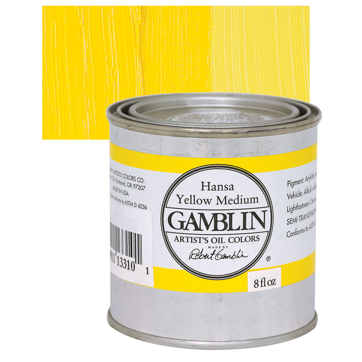 Gamblin artists grade hansa Yellow medium 8oz (729911133101)