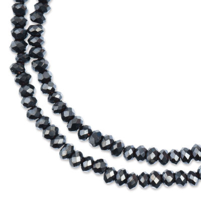 John Bead Crystal Lane Rondelle Bead Strands - Gunmetal, Opaque, 7" (Close-up of beads)