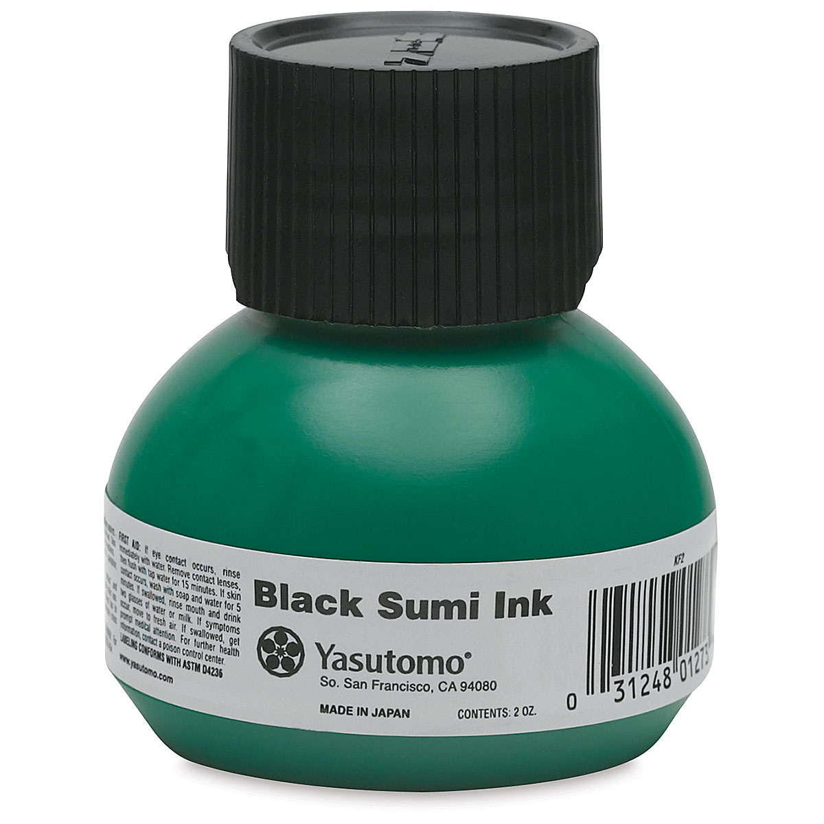 Yasutomo Liquid Sumi Ink, Black Gloss, 2 oz.