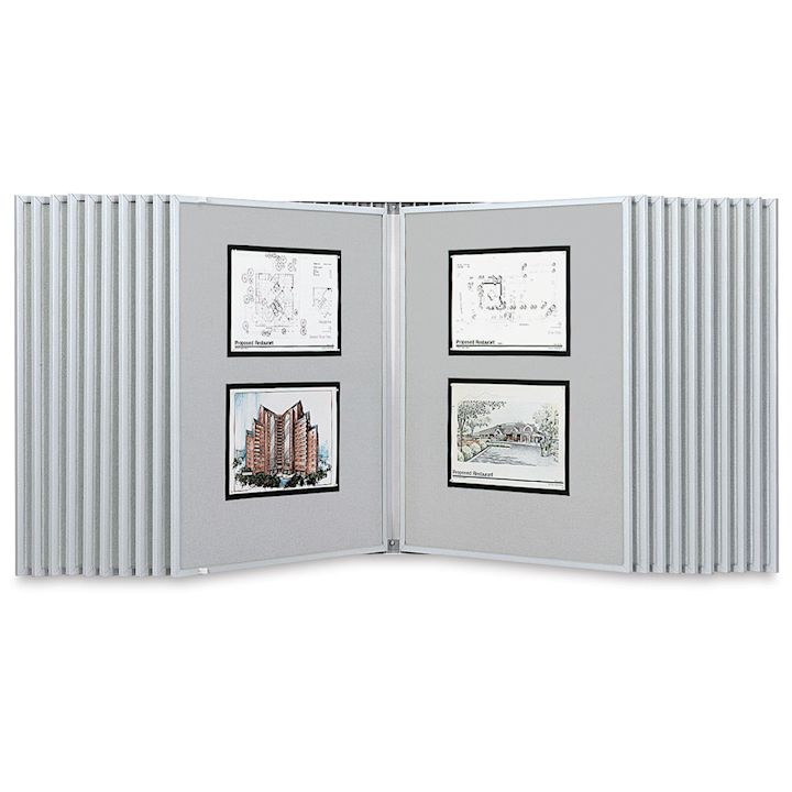 Multiplex Swinging Panel Display 30" x 40", Gray, 20 Panels, Wall