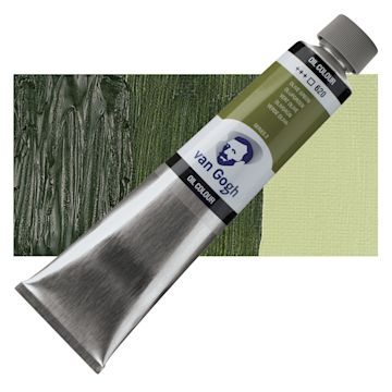 Open in modal - Van Gogh Oil Paint - Permanent Olive Green, 200 ml tube and swatch