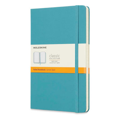 Moleskine Classic Hardcover Notebook - Reef Blue, Ruled, 8-1/4" x 5"