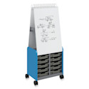 Smith Systems Cascade Spiral Noteboard Unit - Cerulean, 3" Totes, No Doors