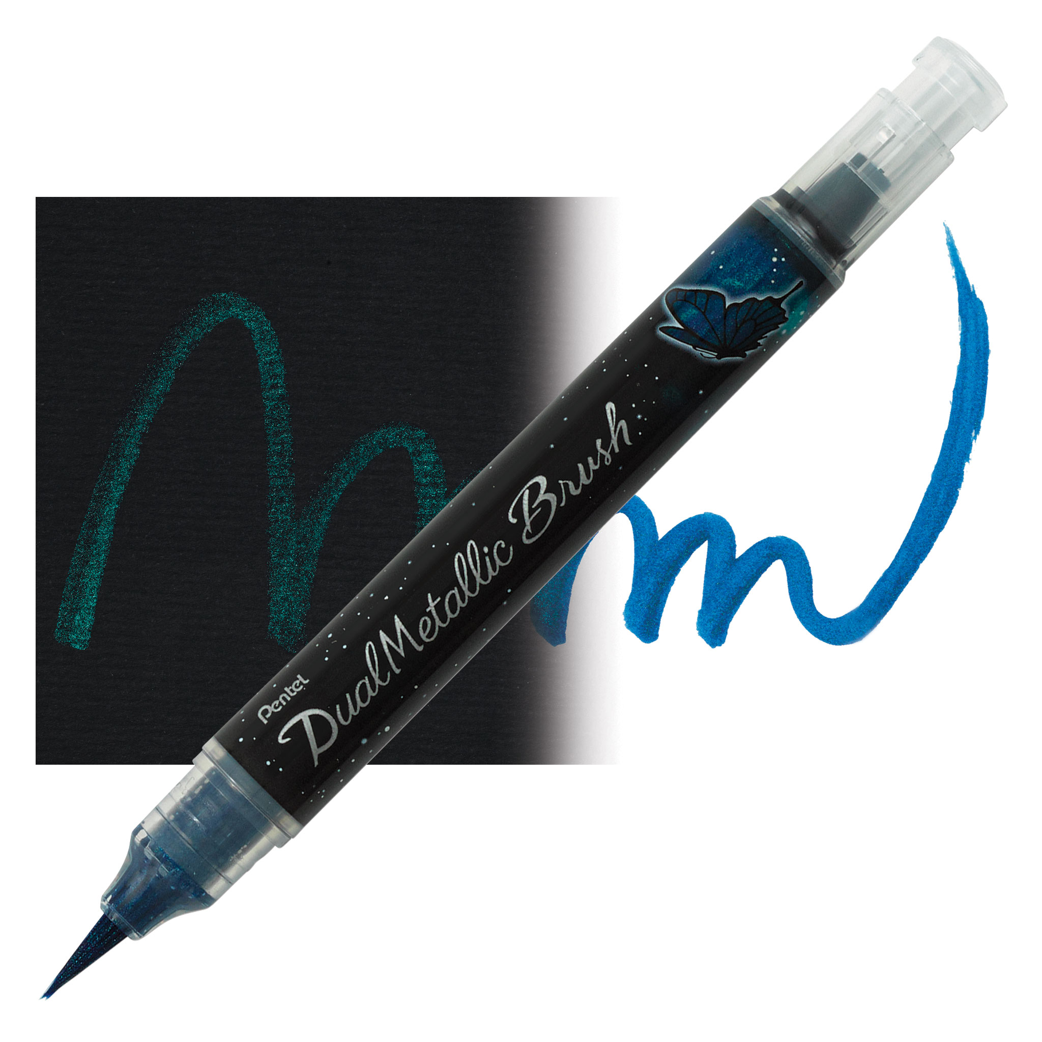 Pentel Dual Metallic Brush Pen Two Tone Glitter Combination XGFH 