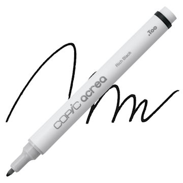 Open in modal - Copic Acrea Paint Marker - Rich Black 002, marker and swatch