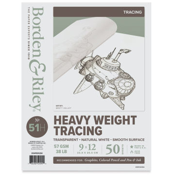Borden & Riley #51 Heavy Weight Tracing Paper Pad, front cover
