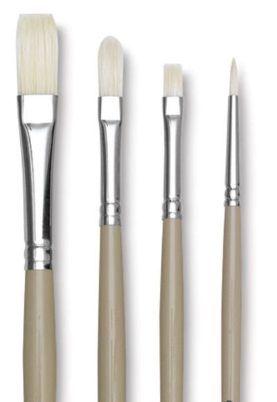 Robert Simmons Signet Bristle Brushes - Long Handle, Pack M, Set of 4 Brushes