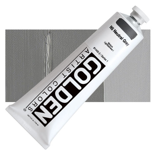 Golden Heavy Body Artist Acrylics - Neutral Gray N5, 5 oz Tube