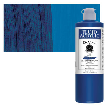 Da Vinci Fluid Acrylics - Phthalo Blue, 16 oz bottle