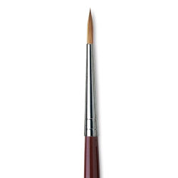 Da Vinci Kolinsky Red Oil Sable Brush - Round, Long Handle, Size 6