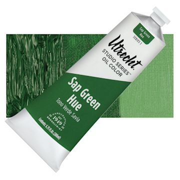 Open in modal - Utrecht Studio Series Oil Paint - Sap Green, 200 ml tube and swatch