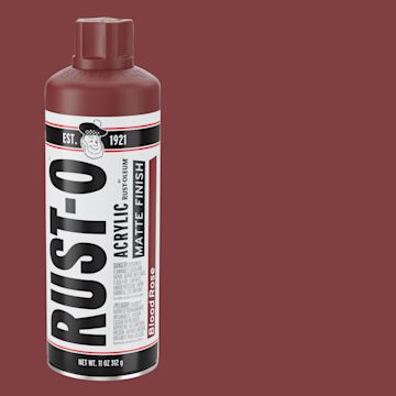 Open in modal - Rust-Oleum Rust-O Artist Acrylic Spray Paint - Blood Rose, Can and Swatch
