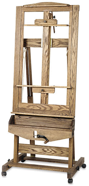 Best Kelley Easel - Front view of easel showing canvas holders and crank