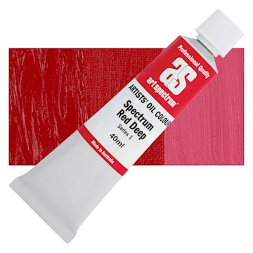 Open in modal - Art Spectrum Artists' Oil Paint - Spectrum Red Deep, 40 ml tube and swatch