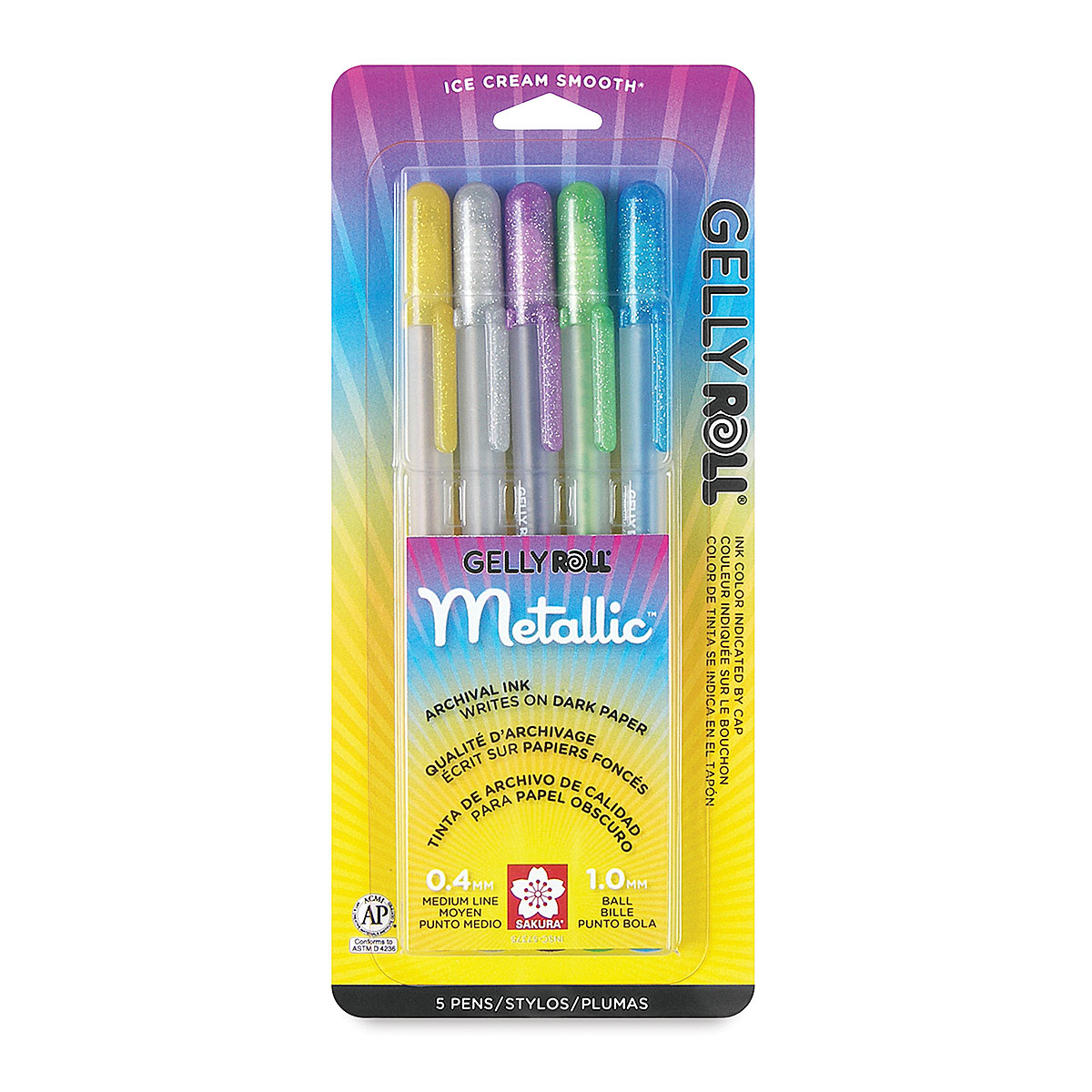 Sakura Gelly Roll Pen Metallic Silver 57386 Waterproof Gel Ink Pen 3PC Set 