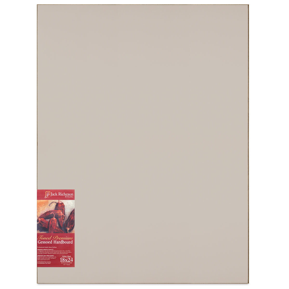 Richeson Toned Gesso Hardboard Panel 18" x 24", Umber Wash BLICK Art Materials