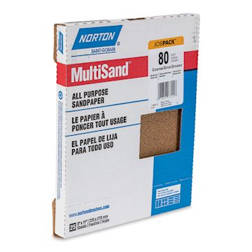 Open in modal - Norton Sandpaper - 25 Sheets, 9" x 11", Coarse, 80 grit