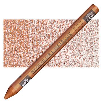 Open in modal - Caran d'Ache Neocolor I Wax Pastel - Bronze, Metallic pastel and swatch