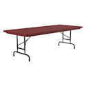Correll Plastic Resin Folding Table - 30" x 60", Red, Adjustable Height