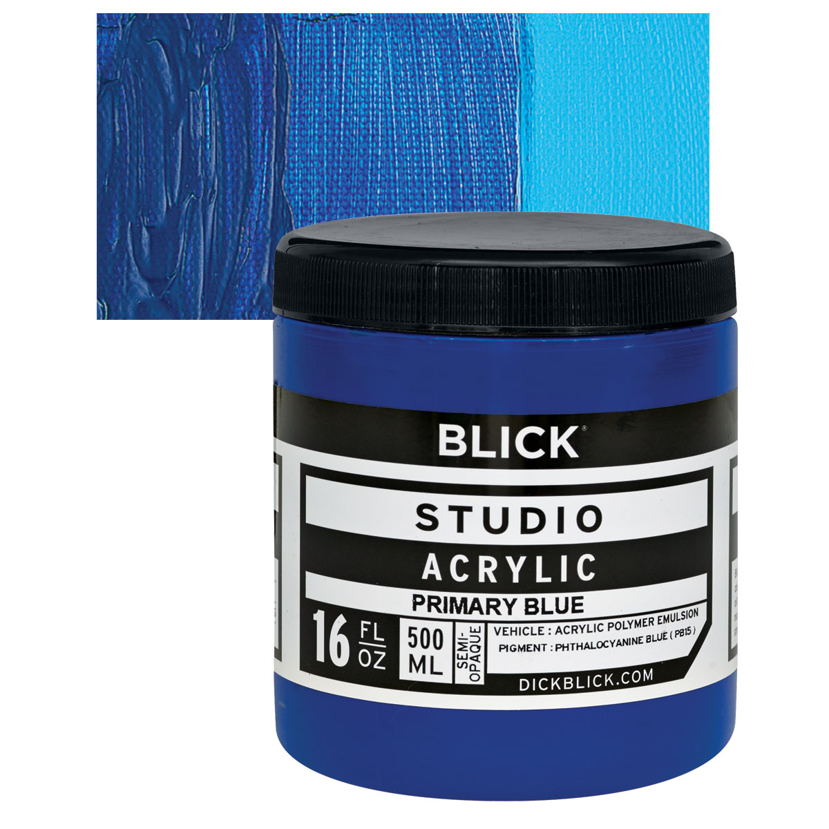 Blick Studio Acrylics - Primary Blue, 16 oz jar | BLICK Art Materials