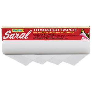 Saral Wax Free Transfer Paper - White package shown with roll