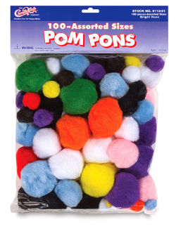 Pom Pon Assortments - Front of package of 100 piece Assortment
