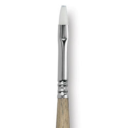 Escoda Perla Toray White Synthetic Brush - Bright, Long Handle, Size 6