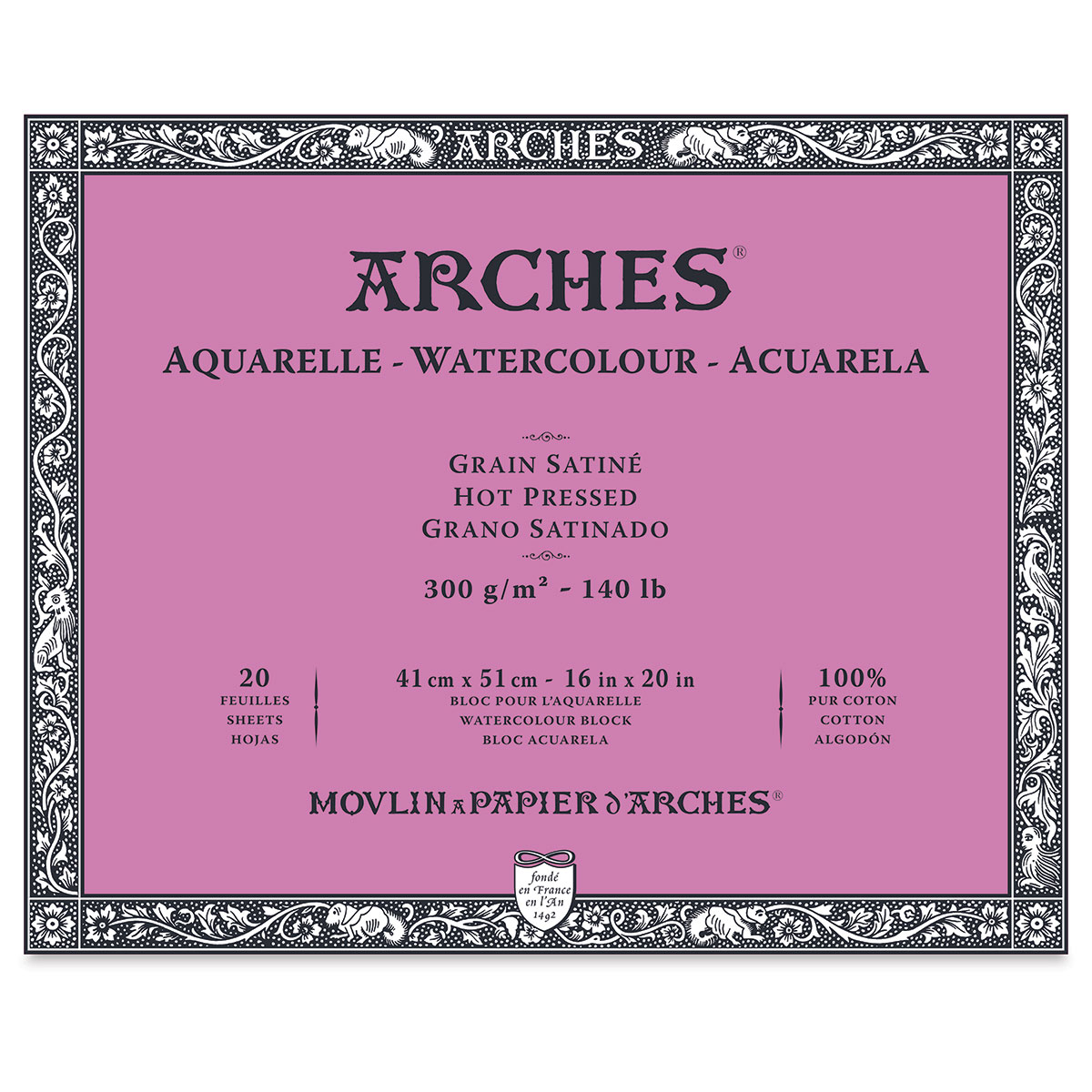 Arches Watercolor Paper Block, Cold Press, 10 x 14, 300 pound / 640G –  GOLD COAST SUPPLY