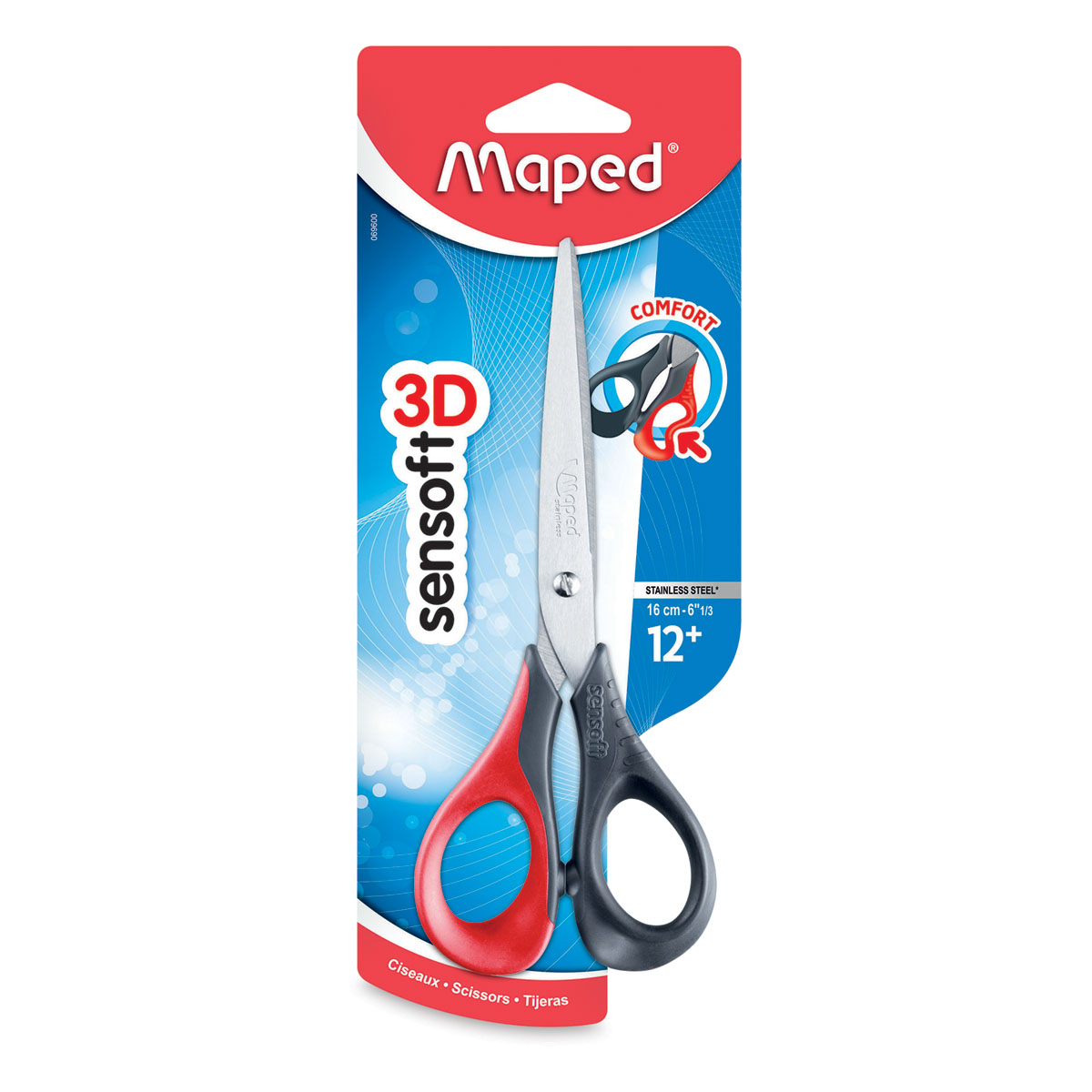 Maped Sensoft School Scissors with Flexible Handles, 5 Inch, Blunt Tip,  Right Handed, Assorted Colors (069300US)