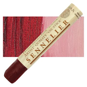 Open in modal - Sennelier Artists' Oil Stick - Carmine Red 38 ml stick and swatch