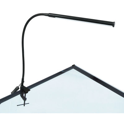 Studio Designs LED Bar Lamp - Black LED lamp shown clamped on corner of desk