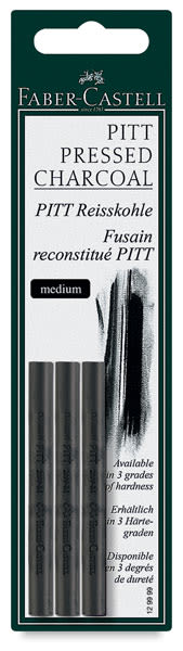 Faber-Castell Pitt Compressed Charcoal Sticks - Front of Medium package