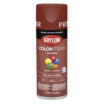Open in modal - Krylon Colormaxx Primer - Front of can of Red Oxide Primer