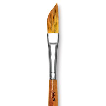 Open in modal - Silver Brush Golden Natural Brush - Dagger Striper, Short Handle, Size 3/8" (close-up)