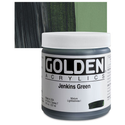 Golden Heavy Body Artist Acrylics - Jenkins Green, 8 oz jar