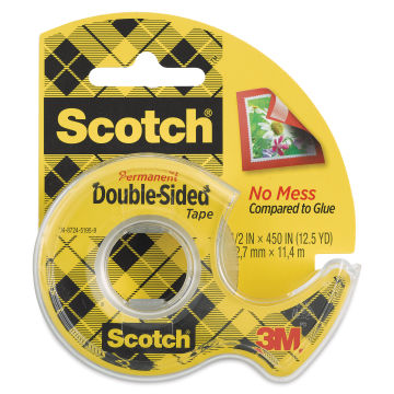 Scotch Permanent Double-Sided Tape - 1/2" x 450", in dispenser, front of the packaging
