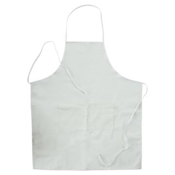 Wear'm White Apron - Top view of apron showing pockets, ties and neck opening
