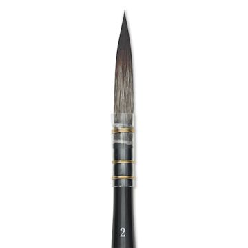 Open in modal - Da Vinci Casaneo Synthetic Squirrel Watercolor Brush - Quill Liner, Size 2, Short Handle, Synthetic, close-up