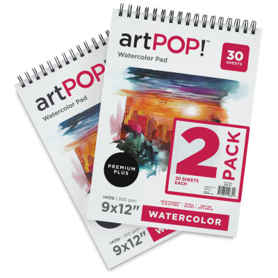 artPOP! Watercolor Spiral Bound Pads - 9" x 12", 30 sheets, Pkg of 2