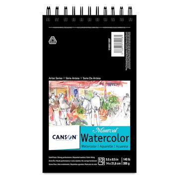 Open in modal - Canson Montval Wirebound Watercolor Pad - 5-1/2" x 8-1/2", front cover