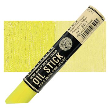 Open in modal - Sennelier Artists' Oil Stick - Fluorescent Yellow stick and swatch