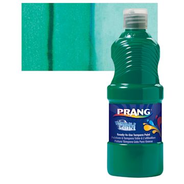Open in modal - Prang Ready-To-Use Washable Tempera Paint - Green, 16 oz bottle and swatch