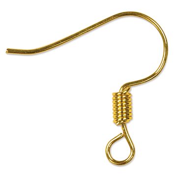 Open in modal - Craft Medley Fish Hook Earring Wires - Gold, 19 mm, Pkg of 45
