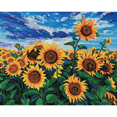 Leisure Arts Diamond Painting Kit - Sunflower Field, finished design