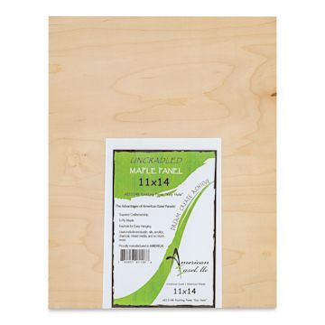 Open in modal - American Easel Maple Panel - 11" x 14", 1/2" Profile, Keyhole front with label