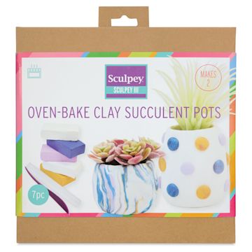 Open in modal - Sculpey III Oven Bake Clay Succulent Pots Kit - front of packaging