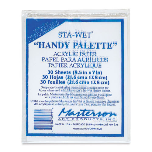 Masterson Sta-Wet Handy Palette - Acrylic Paper Refill, 8-1/2 x 7, Pkg of  30 Sheets