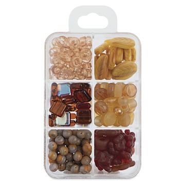 Open in modal - John Bead Czech Glass Bead Recipe Box - Pumpkin Pie - back