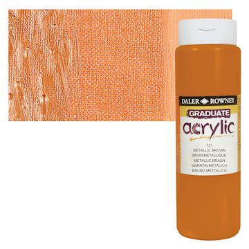 Open in modal - Daler-Rowney Graduate Acrylic Paint - Metallic Brown, 500 ml bottle and swatch